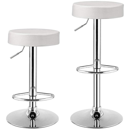 Pack 2 Taburetes Piso Bar Altura Regulable Blancos