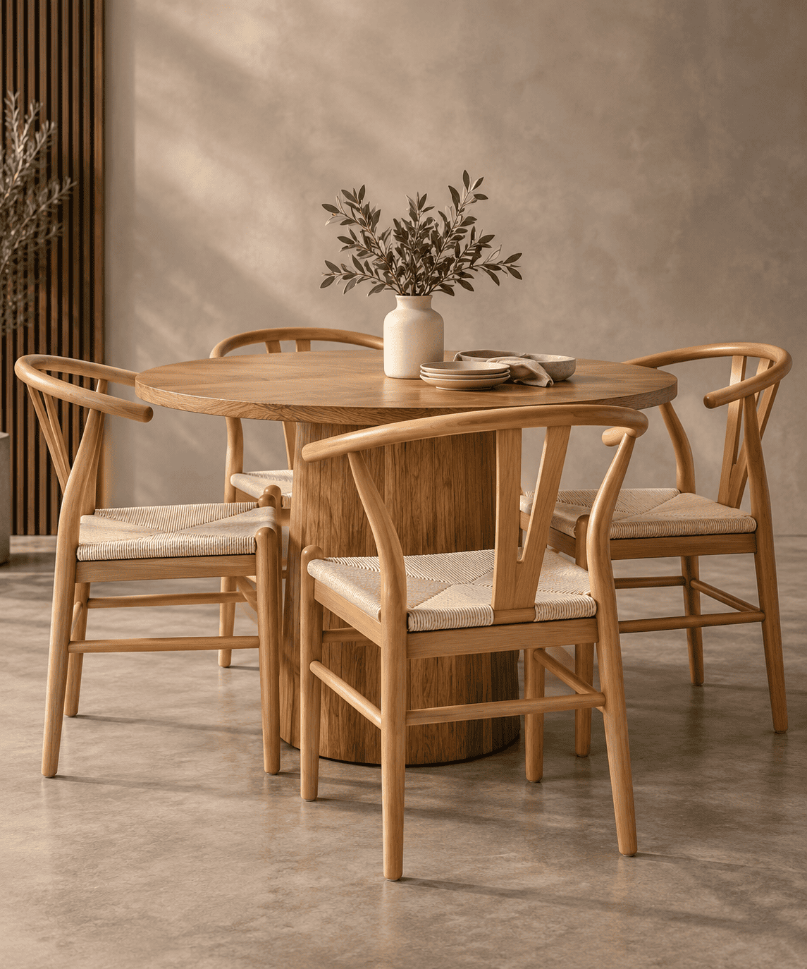 Pack 2 Sillas Wishbone Natural para Comedor