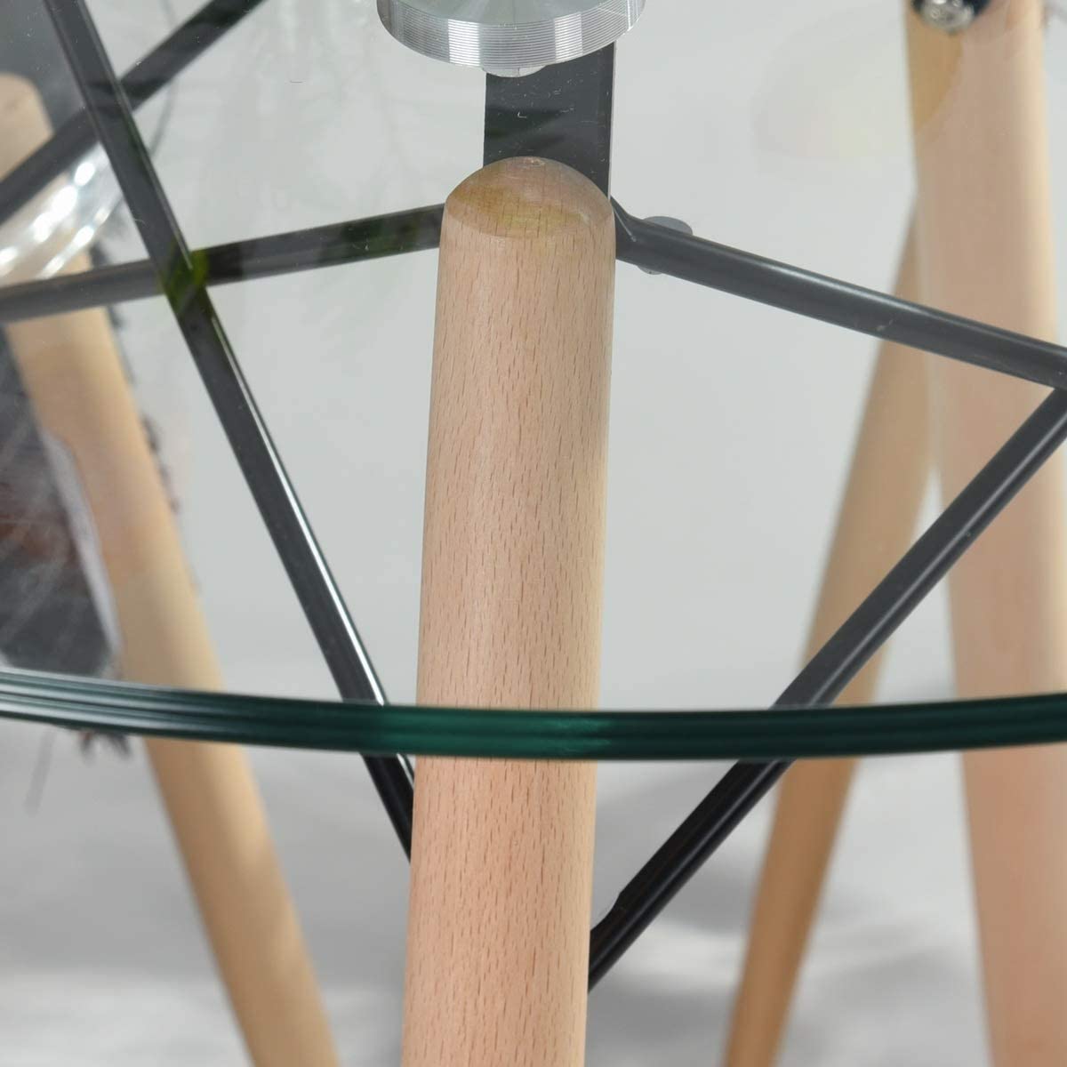 Mesa Eames Redonda de Vidrio 100cm