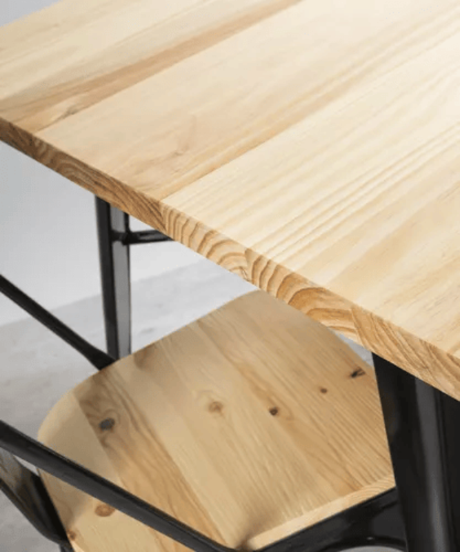 Mesa Comedor Tolix Madera 70x70x75cm