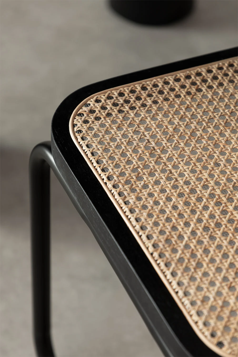 Silla Breuer Negra Madera y Ratán