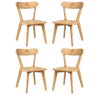 Pack 4 Sillas Fresno para Comedor de Madera Natural