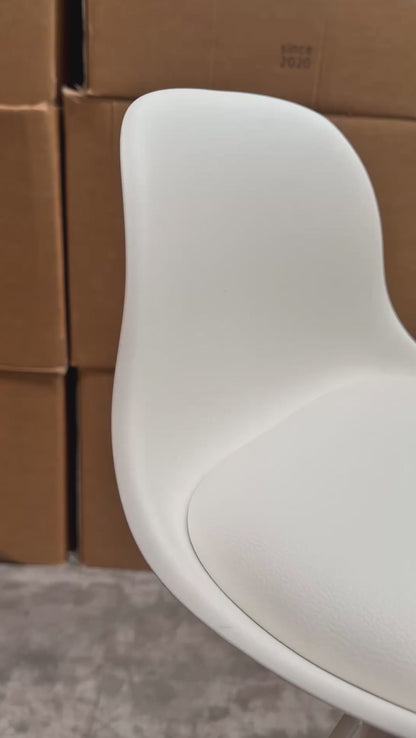 Taburete Eames con Altura Regulable Base Blanca para Cocina o Bar Blanco
