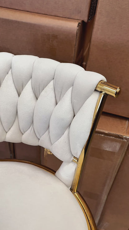 Taburete Queen Terciopelo Ajustable Beige