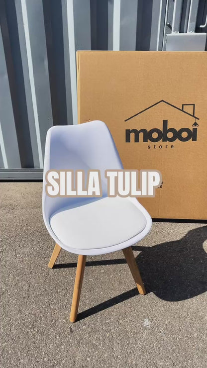 Silla Eames Acolchada Gris