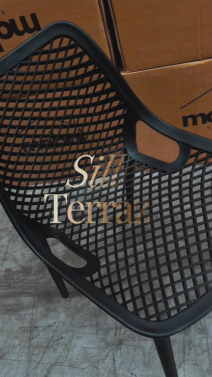 Pack 2 Sillas o Sillon Rex Negra para Terraza o Comedor
