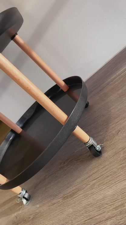 Carro Organizador De Cocina Con 3 Niveles Y Ruedas Negro