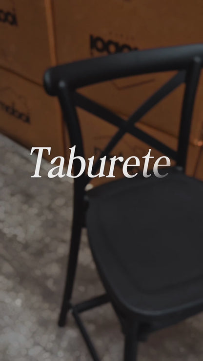 Pack 2 Taburetes Bar Danubio Crossback Negro Polipropileno 66 cm