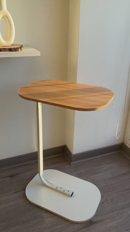 Mesa Lateral Auxiliar Minimalista Wood Blanca