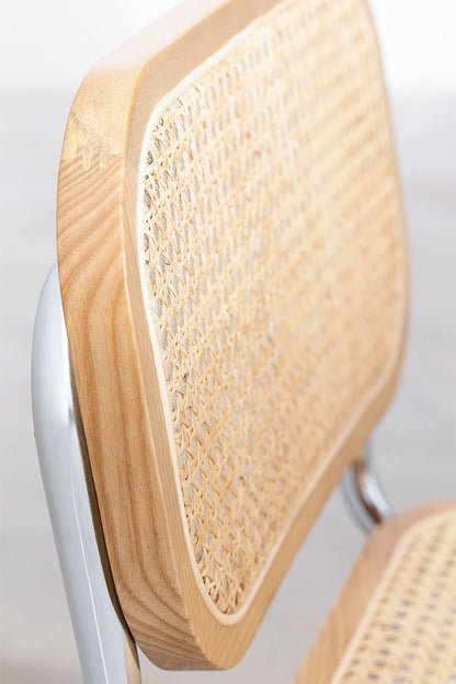 Silla Breuer Natural Madera y Ratán
