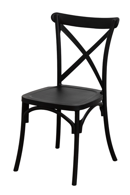 Pack 4 Sillas Crossback Negra Apilable