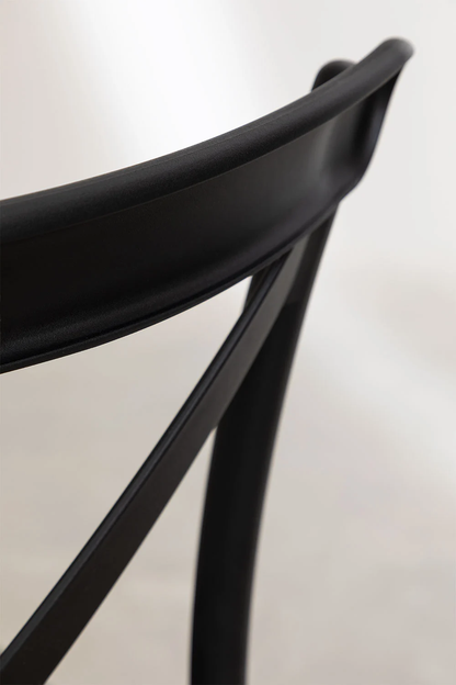 Combo Restaurante Mesa 60x60 y 4 Sillas Crossback Negras