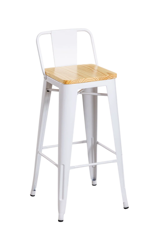Taburete Tolix Madera Blanco 66cm