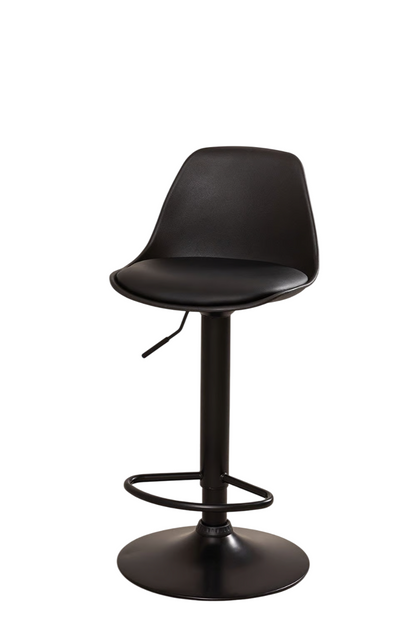 Pack 2 Taburetes Eames con Altura Regulable Base Negra para Cocina o Bar Negro
