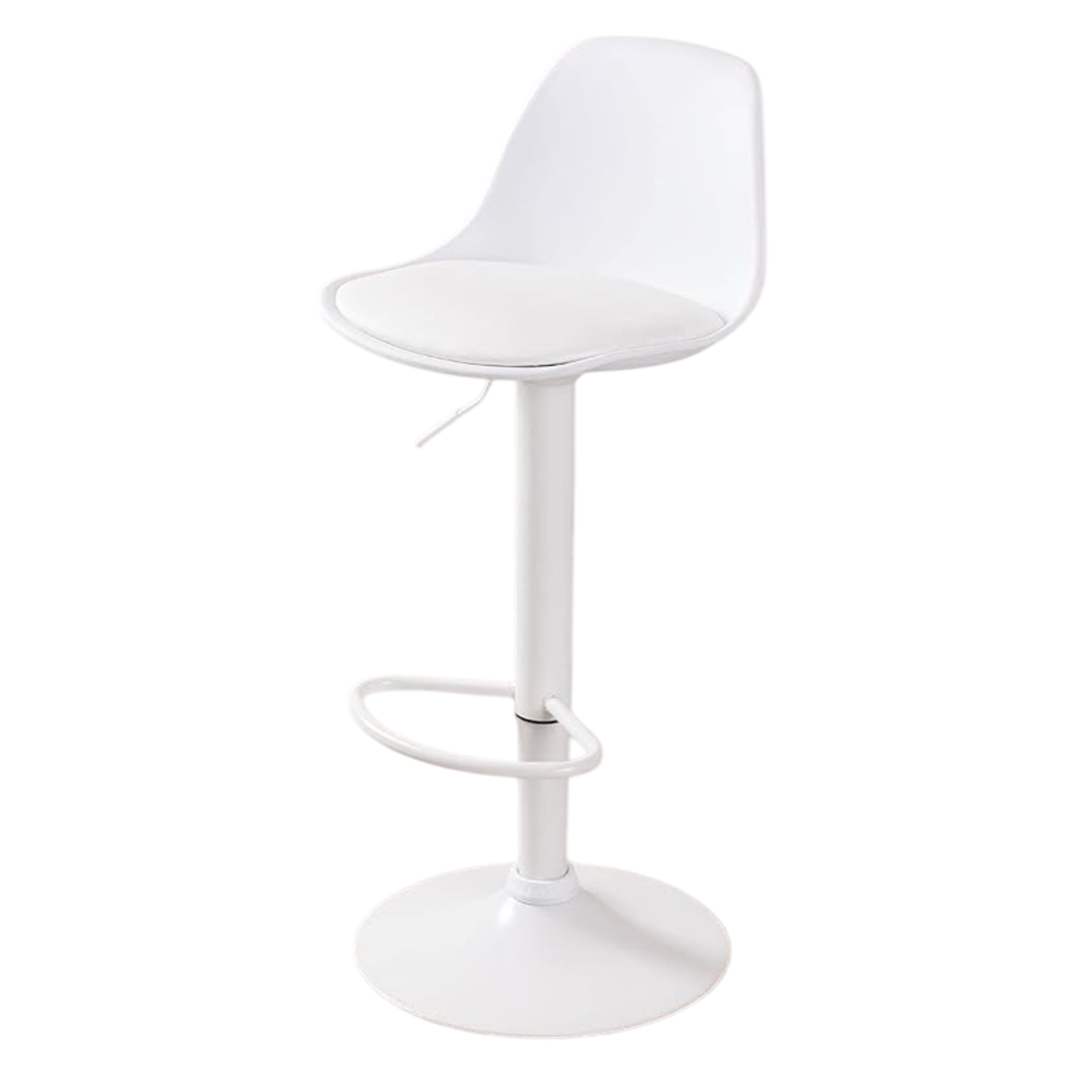 Taburete Eames con Altura Regulable Base Blanca para Cocina o Bar Blanco