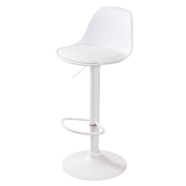 Taburete Eames con Altura Regulable Base Blanca para Cocina o Bar Blanco